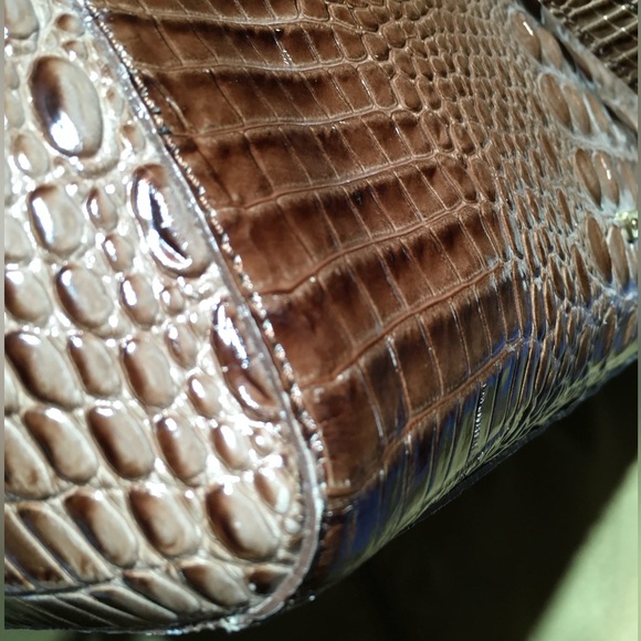 Brahmin Melbourne Large Tote Shoulder Handbag Gold Tone Hardware 18” Top - Picture 8 of 15